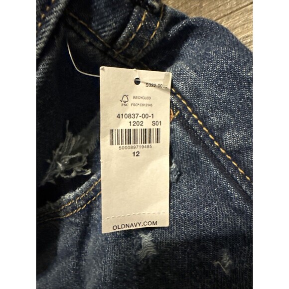 Old Navy Jeans Womens Sz 12 Sky Hi Straight Extra High Rise 32x27 NWT Distressed - Picture 5 of 8